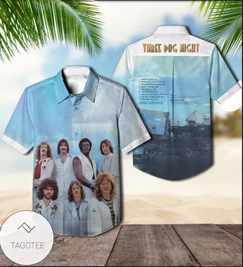 Discover Three Dog Night Cyan Album Cover Hawaiian Shirt