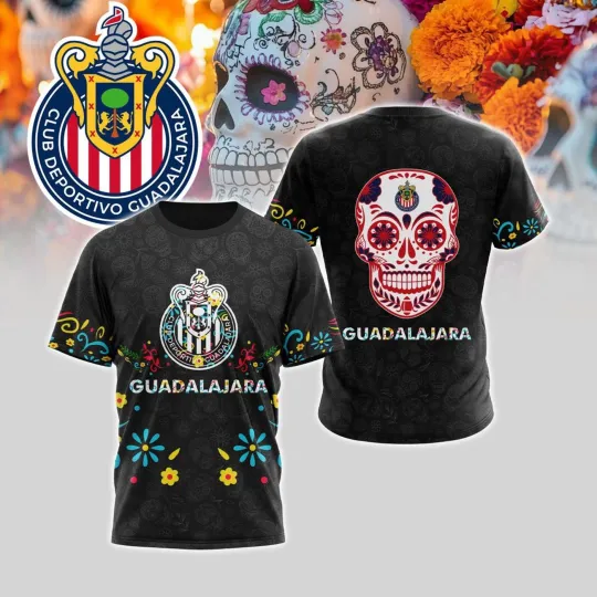 Discover LIGA MX Chivas Guadalajara Dia De Muertos T-Shirt for Men