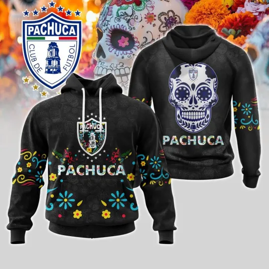 Discover Personalized Liga MX C.F. Pachuca Dia De Muertos 3D Hoodie T-Shirt Men's Fan Gear