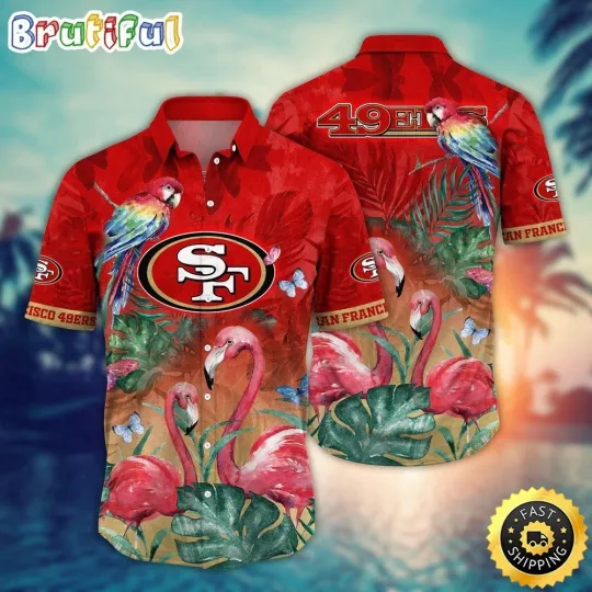 Discover San Francisco Football 49erss Team Hawaiian Shirt Button Down Adult