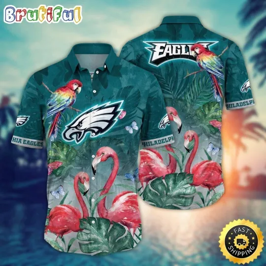 Discover Philadelphia Football Eagless Team Hawaiian Shirt Button Down Adult