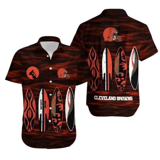 Discover Cleveland Football Brownss Team Hawaiian Shirt Button Down Unisex Adults S-5XL