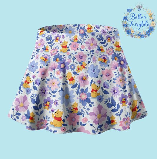 Cheerful Winnie The Pooh, Disney Skirt with Shorts, Pickleball Skirt, Tennis Skirt, Skort,  Disney Outfit