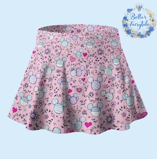 Pinky Mickey Balloons, Disney Skirt with Shorts, Pickleball Skirt, Tennis Skirt, Skort, Disney Outfit