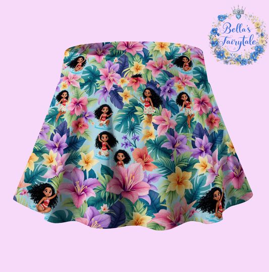 Moana in Tropical Garden, Disney Skirt with Shorts, Pickleball Skirt, Tennis Skirt, Skort, Disney Outfit