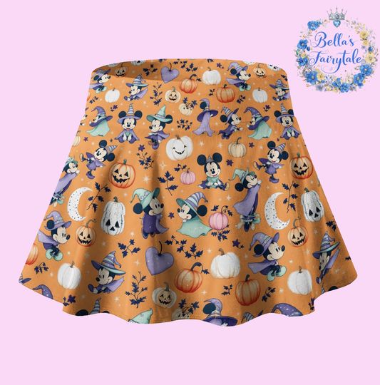 Discover Mickey Witch & Pumpkin Orange Halloween Skort, Halloween Disney Skirt with Shorts, Halloween Outfit, Tennis Skirt, Skort,  Disney Outfit
