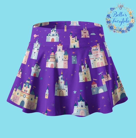 Purple Kingdoms Disney, Disney Skirt with Shorts, Pickleball Skirt, Tennis Skirt, Running Skirt, Skort, Disney Apparel, Disney Outfit