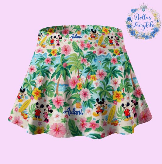 Disney Aulani Resort Flowers, Disney Skirt with Shorts, Pickleball Skirt, Tennis Skirt, Skort,  Disney Outfit