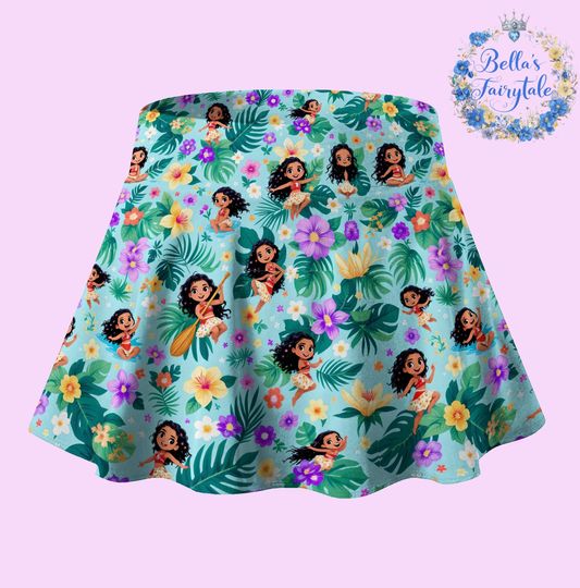 Playful Moana and Flowers, Disney Skirt with Shorts, Pickleball Skirt, Tennis Skirt, Skort, Disney Outfit