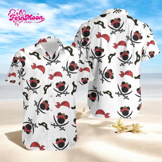 Discover Disney Mickey Pirate Hawaiian Shirt Aloha Beach Summer Button Up