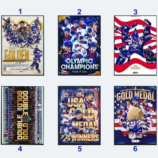Discover USA Men’s Olympic Hockey Team 2026 Winter Olympic Gold Medal Champions Poster