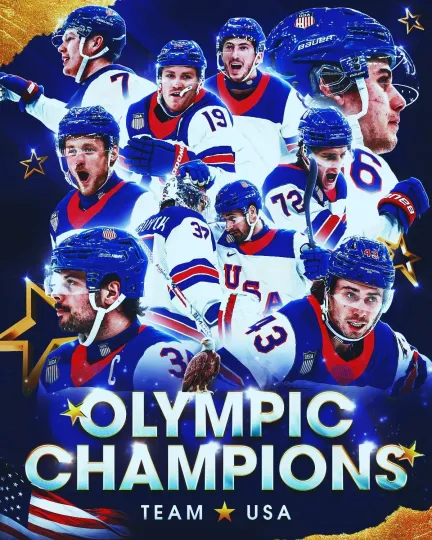 Discover USA Men’s Olympic Hockey Team Olympic Milano Cortina 2026 Gold Medal poster
