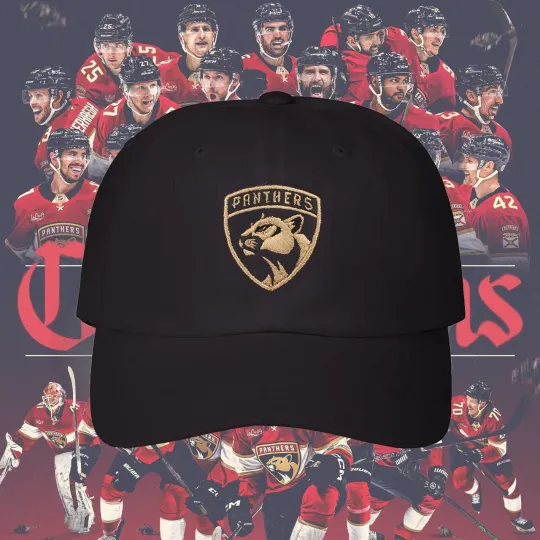 Embroidered Florida Panthers 2025 Logo Baseball Cap Black