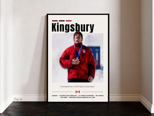 Mikael Kingsbury Poster, Olympic Champion Wall Art, Canadian Skier Print, Freestyle Skiing Poster, Winter Olympics Art, Moguls Ski Decor