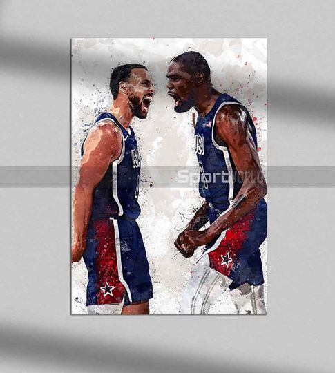 Discover Curry & Durant USA Team Poster: Sports Art Print
