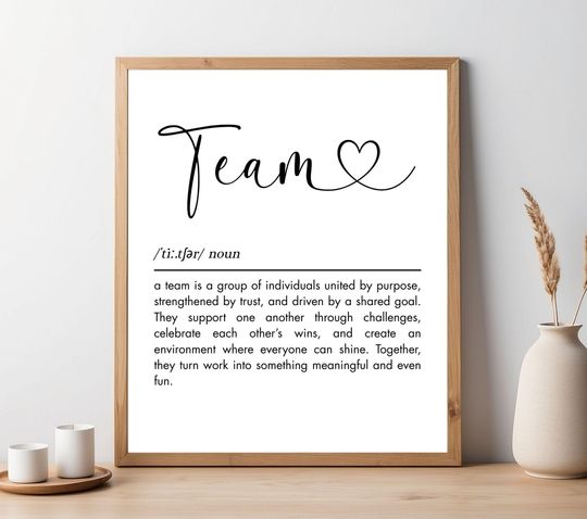 Discover Team Definition Wall Art Printable, Digital Work Bestie, Leaving gift for Work Colleague, Farewell Gift for Coworker, Team Appreciation gift