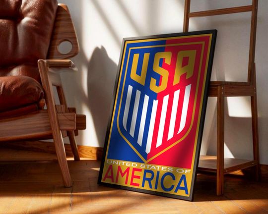 Discover USA Football Team Poster: 70s Typography Gallery Wall Art (Digital Download)