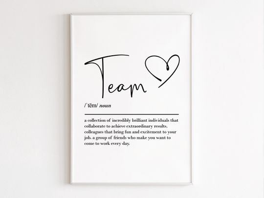 Discover Team definition, printable wall art, digital download, work bestie, leaving gift work colleague, farewell gift for coworker, team gifts