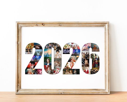 Discover 2026 Number Photo Collage: New Year Gift (Digital File)