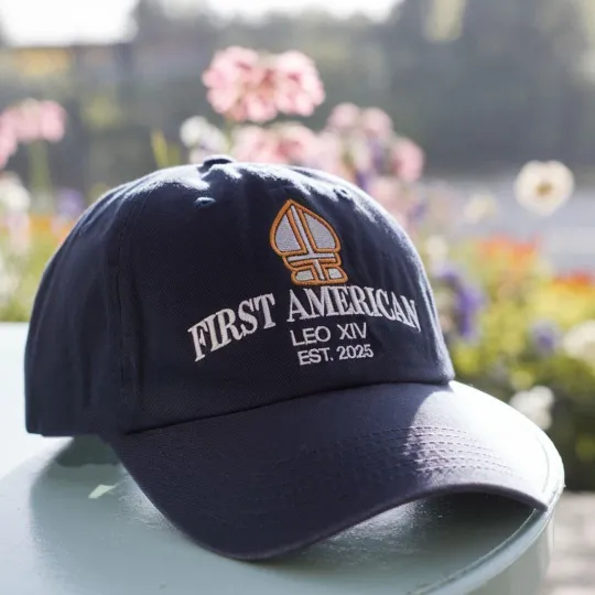 Discover Embroidered Pope Leo XIV Baseball Cap, First American Pope Vatican Hat