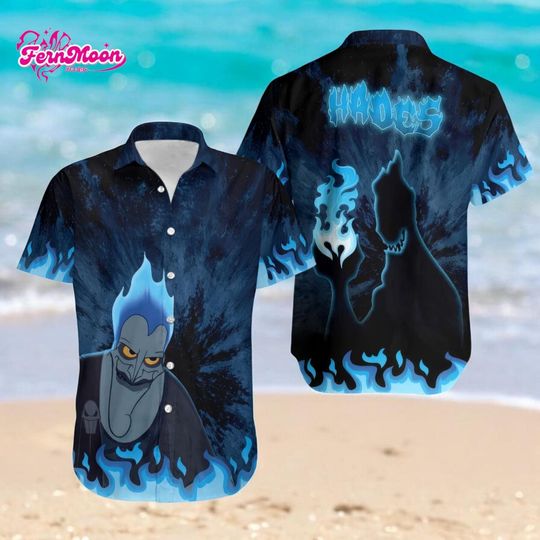 Disney Hades Hawaiian Shirt Villain Beach Button Up Matching Disney Family Trip Outfit
