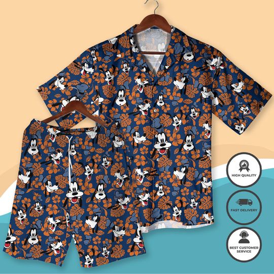 Discover Goofy Hawaiian Shirt and Shorts, Funny Cartoon Vacation Outfit, Shirt for Men Women, Tropical Aloha Shirt and Shorts, Goofy Xmas Shirts