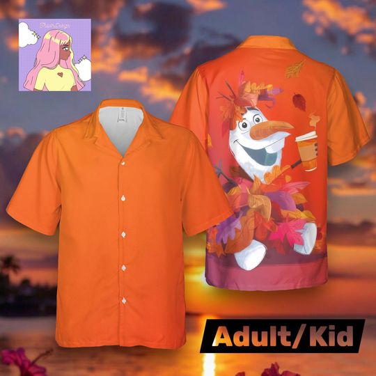 Discover Pumpkin Spice Latte Olaf Hawaiian, Disney Olaf Aloha Shirt, Fall Autumn Disney Vacation Tee