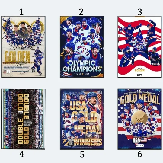 Discover USA Men’s Olympic Hockey Team 2026 Winter Olympic Gold Medal Champions Poster