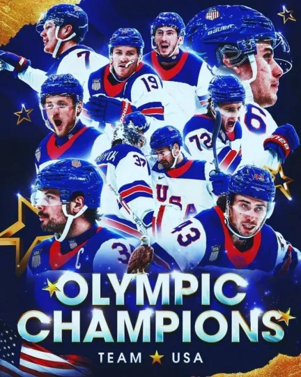 Discover NEW! Team USA 2026 Winter Olympic Hockey Gold Medal Print PosteR, Hockey USA