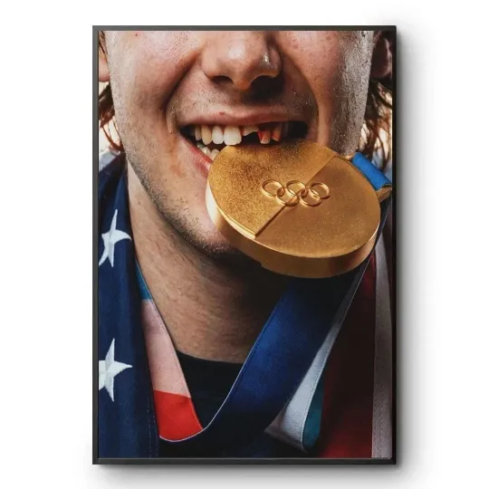 Discover Jack Hughes Teeth Olympic Hockey 2026 Team USA Poster