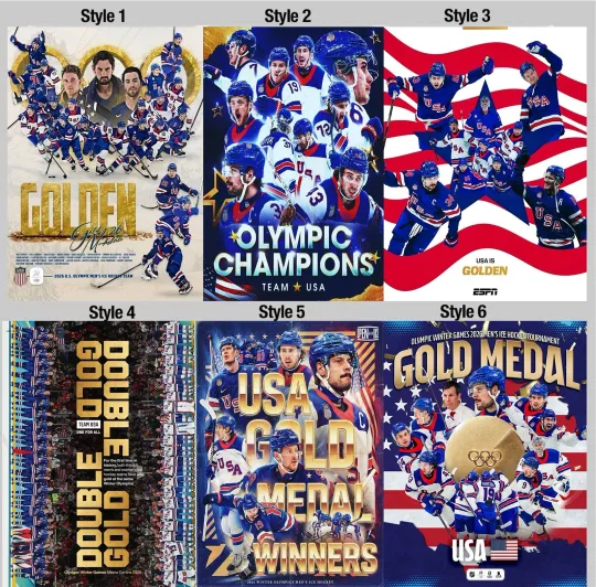 Discover USA Men’s Olympic Hockey Team 2026 Winter Olympic Gold Medal Champions Poster