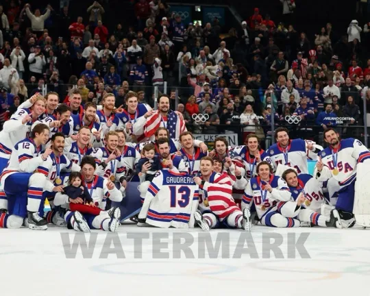 Discover 2026 USA MENS HOCKEY TEAM 8x10 Photo Gold Medal Print Milano Cortina Poster