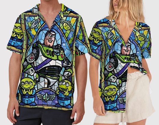 Buzz Lightyear Toy Story Hawaiian Shirt, Pixar Character Beach Aloha Button Up Shirt, Toy Story Hawaii Shirt Gift