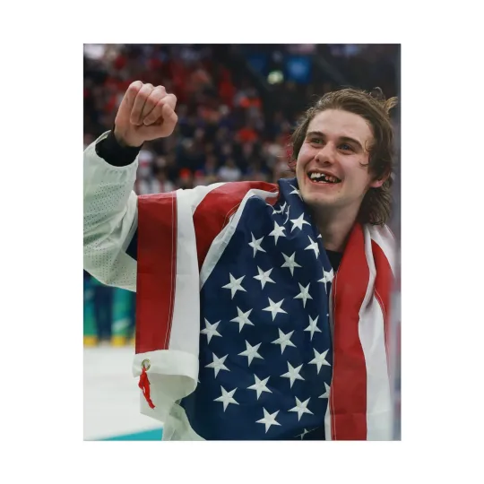 Discover Jack Hughes Poster, Olympic 2026, Gift For Fans, USA Hockey Team, 16x20