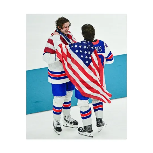 Discover Jack Hughes Poster, Olympic 2026, Gift For Fans, USA Hockey Team, 16x20