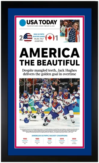 2026 Team USA Beats Canada For the Gold Winter Olympics Milan Framed Art Print