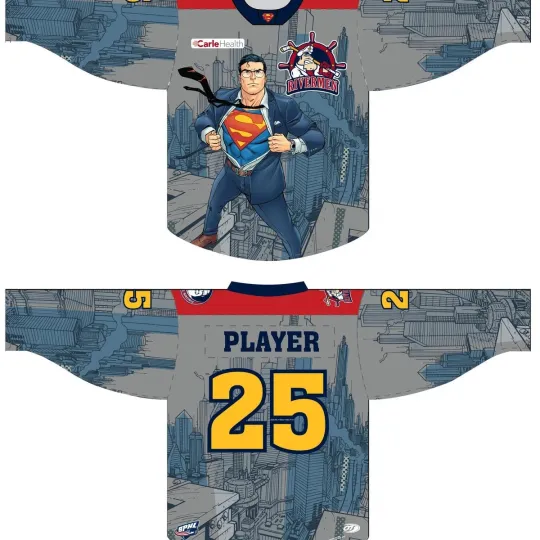 Discover Personalized Peoria Rivermen Hockey Shirt Superman Design Hockey Fan Gear Gift