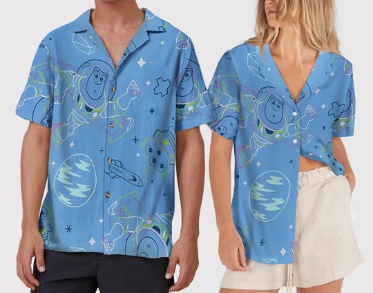 Discover Toy Story Inspired Hawaiian Shirt, Cartoon Button Up Shirt, Tropical Beach Vacation Outfit, Summer Party Shirt, Fan Gift Idea