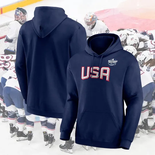 USA Hockey Team 2025 4-Nation Face-Off Pullover Navy Hoodie