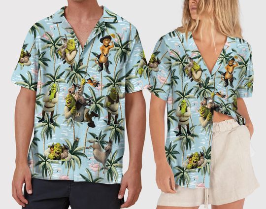Shrek Vintage Aloha Hawaiian Shirt, Disney Funny Trending Hawaii Shirt, Shrek Can't Today Button Up Shirt, Shrek Slut Tropical Shirt