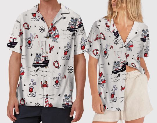 Discover Cruise Hawaiian Shirt, Mickey and Friends Tropical Shirt, Summer Beach Vacation 2026, Family Cruise Matching Outfit