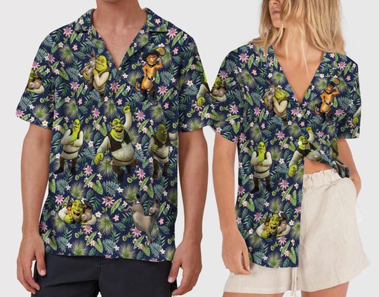 Disney Shrek Can't Today Tropical Hawaiian Shirt, Sassy Shrek Swamped Floral Hawaii Shirt, Vintage Shrek Meme Aloha Vacation Shirt