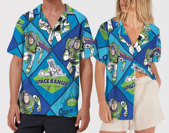 Discover Toy Story Cartoon Hawaiian Shirt, Button Up Vacation Shirt, Tropical Summer Outfit, Beach Trip Look, Cute Gift for Fans