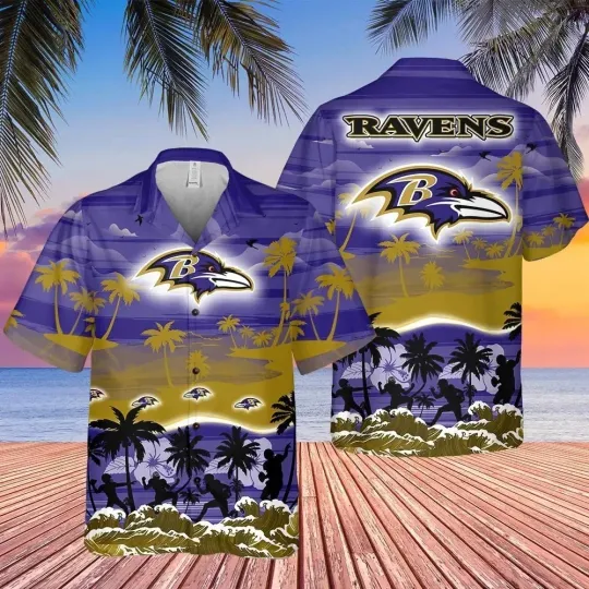 Discover Baltimore Football Ravenss Team Hawaiian Shirt Button Down Unisex