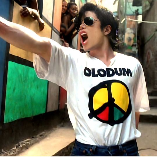 Olodum Brazilian Music T-Shirt Michael Jackson Peace Logo
