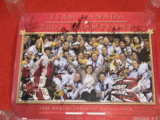 Discover 2002 TEAM CANADA WOMEN'S HOCKEY SIGNED POSTER Olympic Gold Champions print 2026