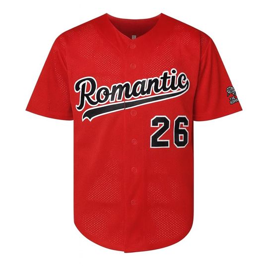 Discover Bruno #26 Romantic Baseball Jersey Stitched Red/White;Music Baseball;Toddler/Youth/Men/Women Any Size