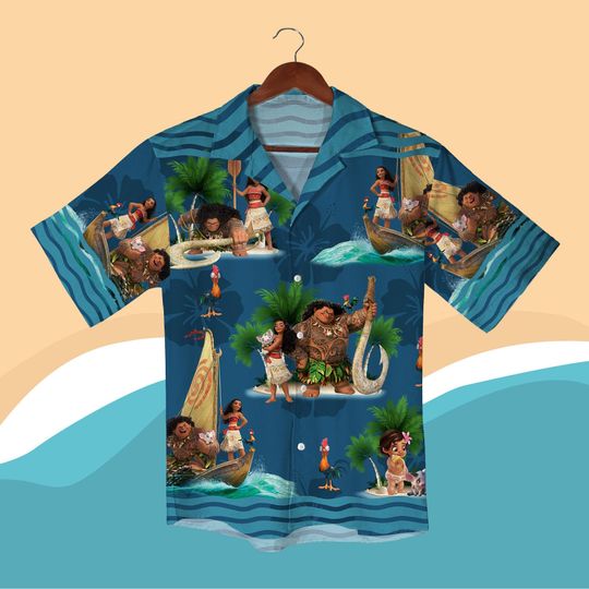 Discover Movie Hawaiian Shirt and Shorts Tropical Vacation Outfit, Wayfinder Beach Wear, Hei Hei and Pua Summer Matching Shirt