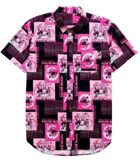 Mens Sailor Moon Hawaiian Shirt Button-Up Camp Exclusive