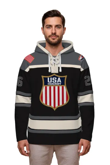 USA Hockey Performance Black Hockey Hoodie Jersey